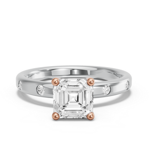 Image for Asscher Surprise diamond Ring with Sleek Accent band