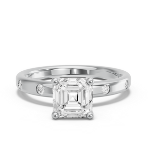 Image for Asscher Surprise diamond Ring with Sleek Accent band