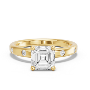 Image for Asscher Surprise diamond Ring with Sleek Accent band