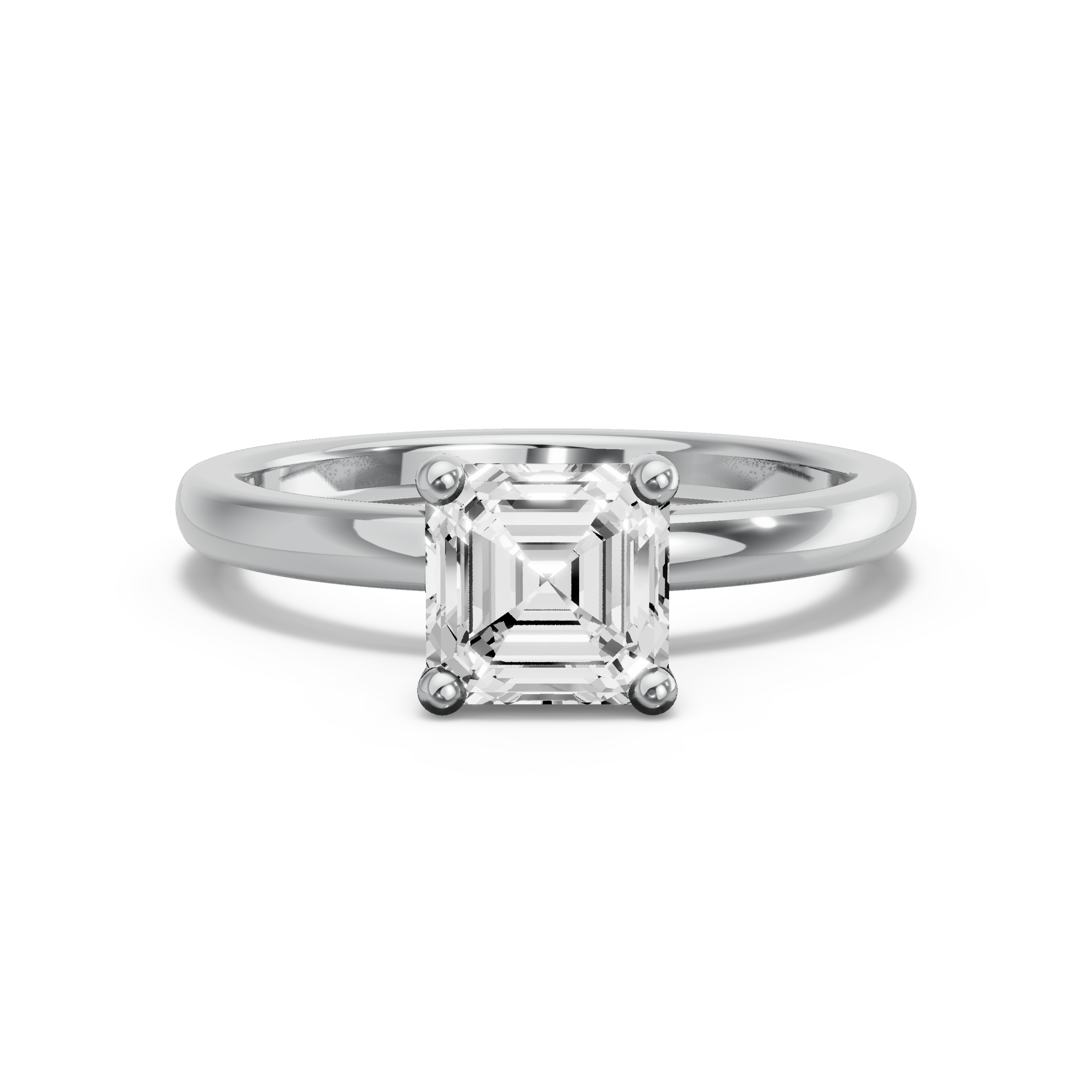 Image for Asscher Surprise diamond Ring with Solitaire band in 14K Two Tone Rose Gold