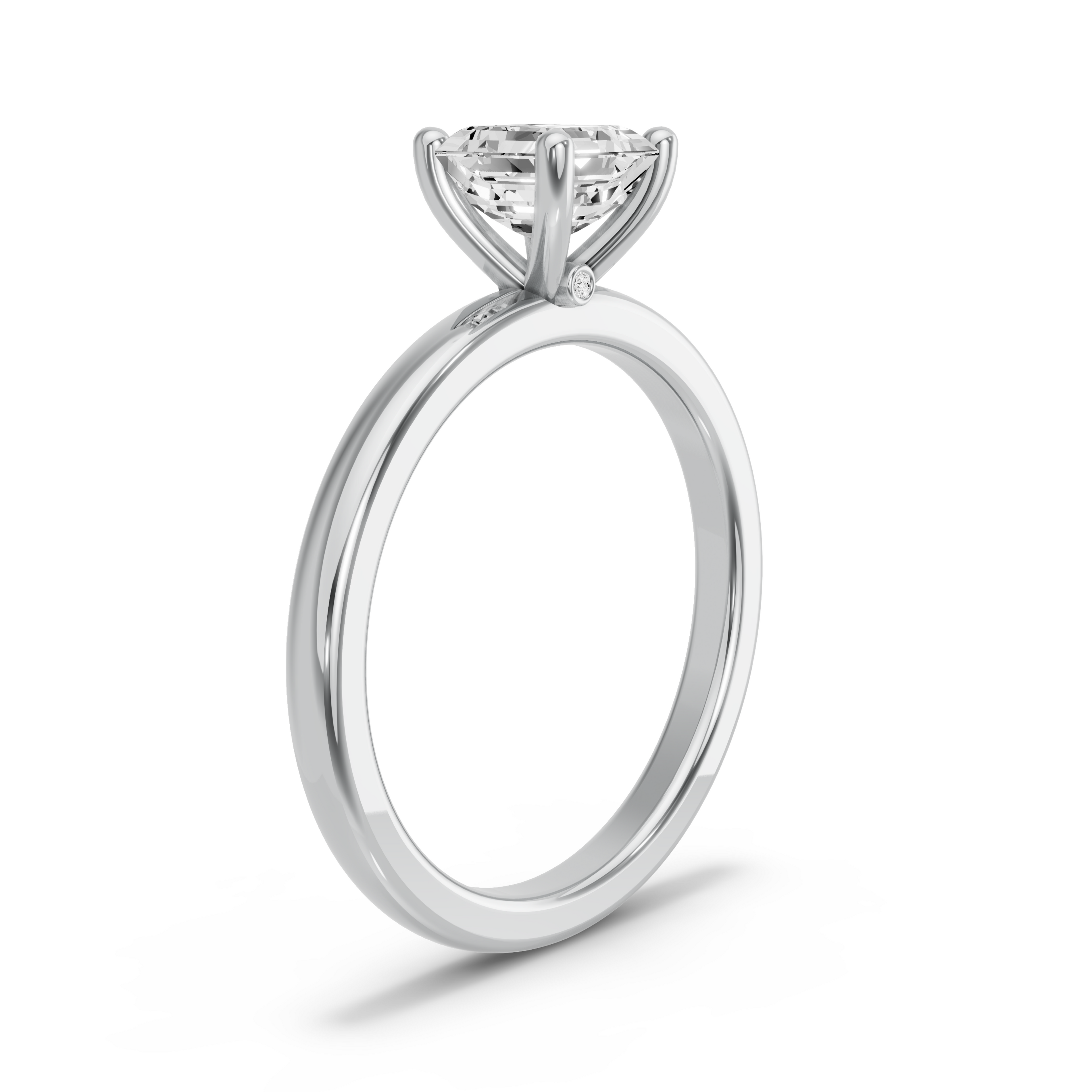 Image for Asscher Surprise diamond Ring with Solitaire band in 18K Two Tone Rose Gold