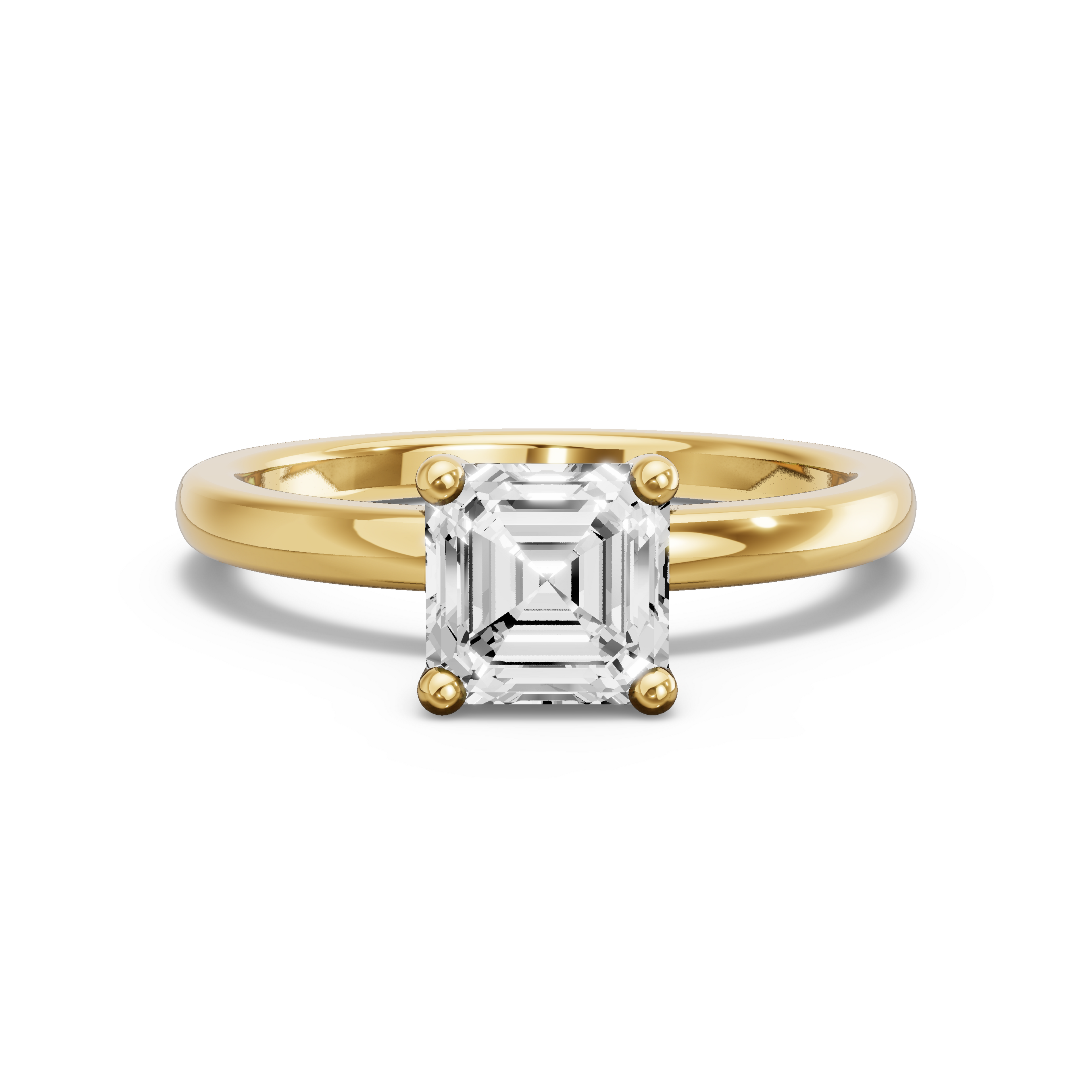 Image for Asscher Surprise diamond Ring with Solitaire band in 10K White Gold