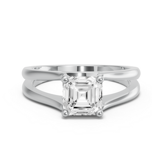 Image for Asscher Surprise diamond Ring with Split Ring Solitaire band