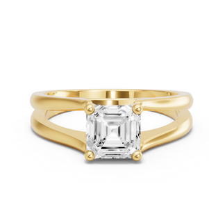 Image for Asscher Surprise diamond Ring with Split Ring Solitaire band