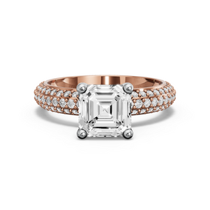 Image for Asscher Surprise diamond Ring with Triple Row Pave band