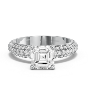 Image for Asscher Surprise diamond Ring with Triple Row Pave band