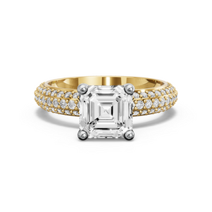 Image for Asscher Surprise diamond Ring with Triple Row Pave band