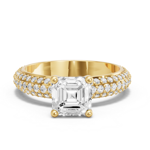 Image for Asscher Surprise diamond Ring with Triple Row Pave band