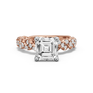 Image for Asscher Surprise diamond Ring with Twist Pave band