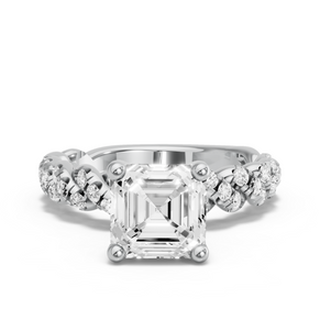 Image for Asscher Surprise diamond Ring with Twist Pave band
