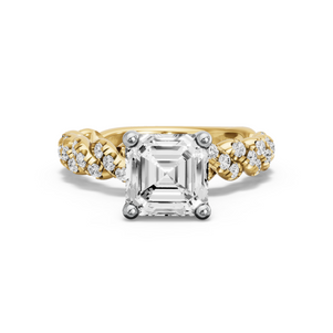 Image for Asscher Surprise diamond Ring with Twist Pave band