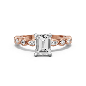 Image for Emerald Surprise diamond Ring with Alternating Marquise band