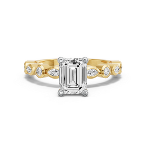 Image for Emerald Surprise diamond Ring with Alternating Marquise band