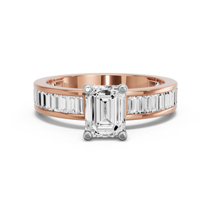 Image for Emerald Surprise diamond Ring with Baguette Channel band