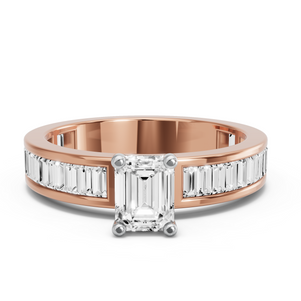 Image for Emerald Surprise diamond Ring with Baguette Channel band