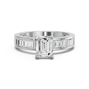 Image for Emerald Surprise diamond Ring with Baguette Channel band