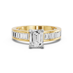 Image for Emerald Surprise diamond Ring with Baguette Channel band