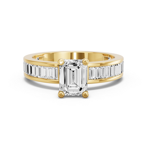 Image for Emerald Surprise diamond Ring with Baguette Channel band