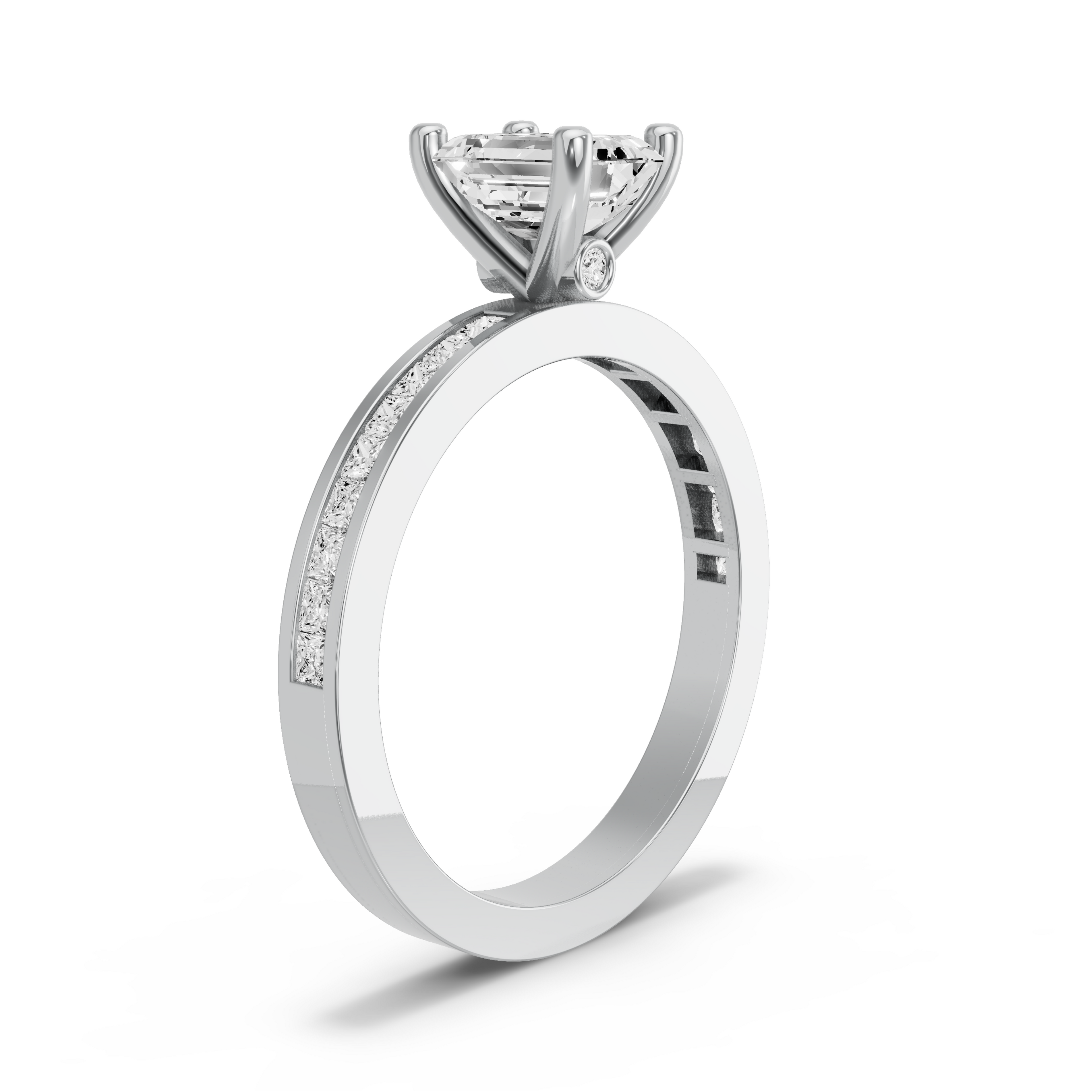 Image for Emerald Surprise diamond Ring with Channel band in 950 Platinum