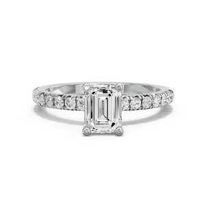 Image for Emerald Surprise diamond Ring with French Pave band