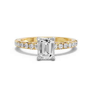 Image for Emerald Surprise diamond Ring with French Pave band