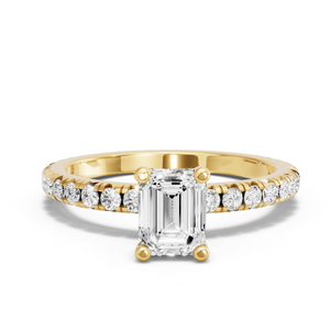 Image for Emerald Surprise diamond Ring with French Pave band