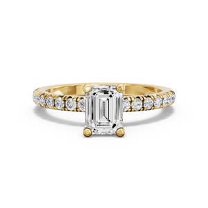 Image for Emerald Surprise diamond Ring with French Pave band