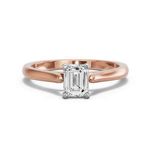 Image for Emerald Surprise diamond Ring with Knife Edge Cathedral band