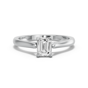 Image for Emerald Surprise diamond Ring with Knife Edge Cathedral band