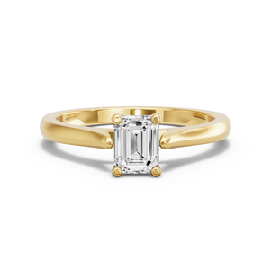 Image for Emerald Surprise diamond Ring with Knife Edge Cathedral band