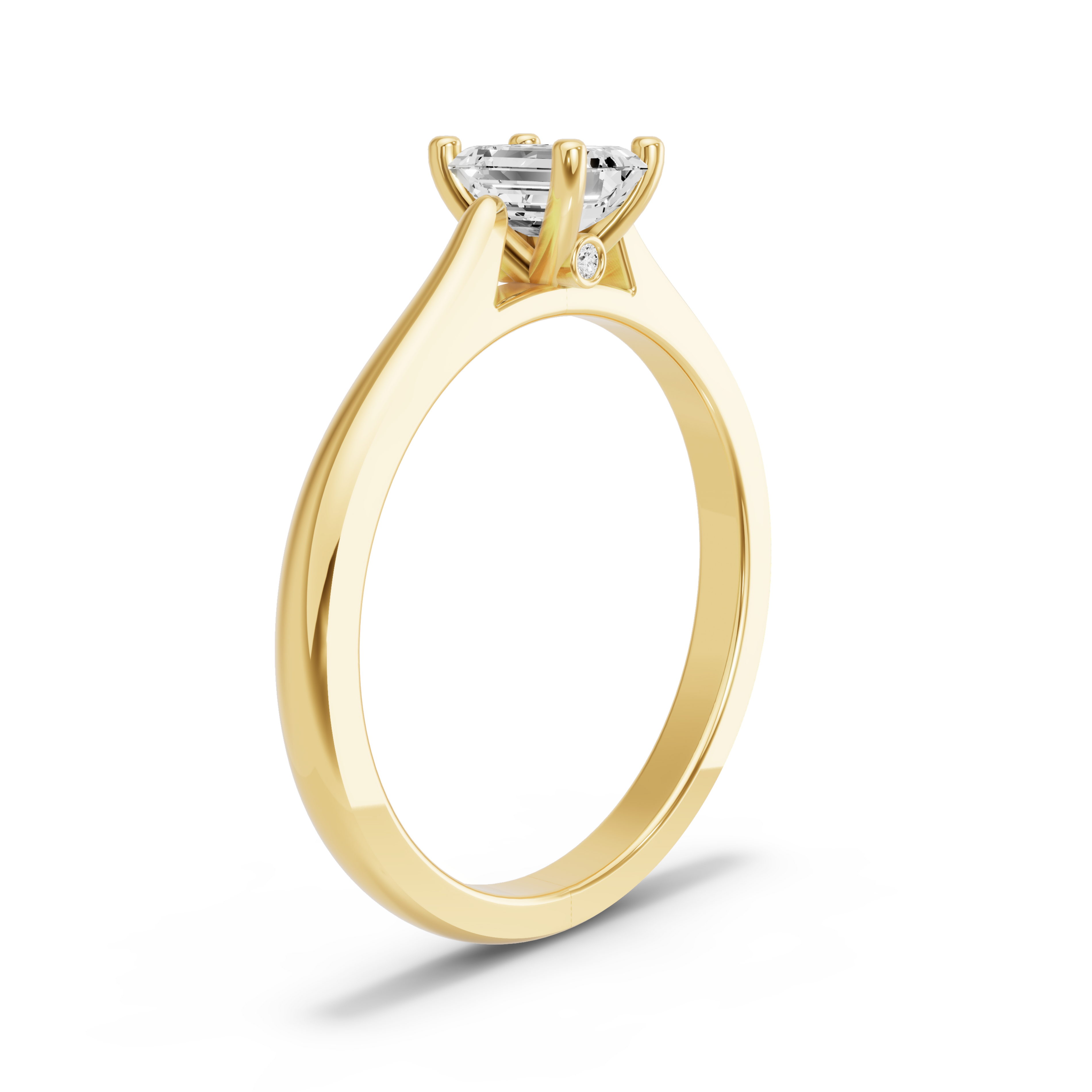 Image for Emerald Surprise diamond Ring with Knife Edge Cathedral band in 10K Yellow Gold