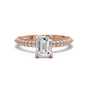 Image for Emerald Surprise diamond Ring with Knife Edge Pave band
