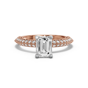 Image for Emerald Surprise diamond Ring with Knife Edge Pave band
