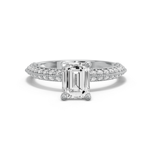 Image for Emerald Surprise diamond Ring with Knife Edge Pave band