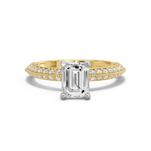 Image for Emerald Surprise diamond Ring with Knife Edge Pave band