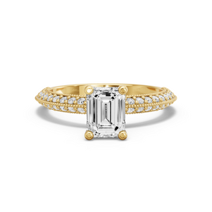 Image for Emerald Surprise diamond Ring with Knife Edge Pave band