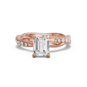 Image for Emerald Surprise diamond Ring with Rope Pave band