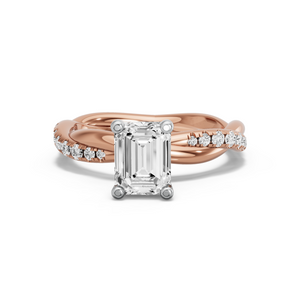 Image for Emerald Surprise diamond Ring with Rope Pave band