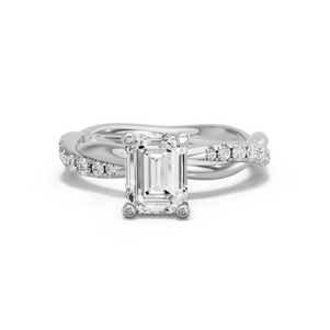 Image for Emerald Surprise diamond Ring with Rope Pave band