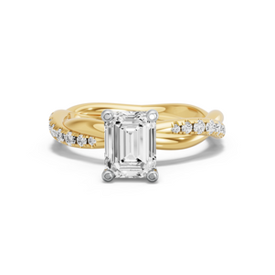 Image for Emerald Surprise diamond Ring with Rope Pave band