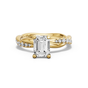 Image for Emerald Surprise diamond Ring with Rope Pave band