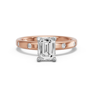 Image for Emerald Surprise diamond Ring with Sleek Accent band
