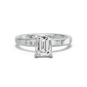 Image for Emerald Surprise diamond Ring with Sleek Accent band