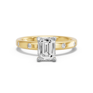 Image for Emerald Surprise diamond Ring with Sleek Accent band