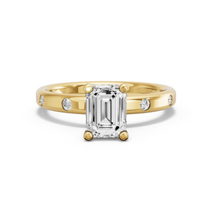 Image for Emerald Surprise diamond Ring with Sleek Accent band