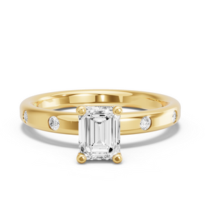 Image for Emerald Surprise diamond Ring with Sleek Accent band