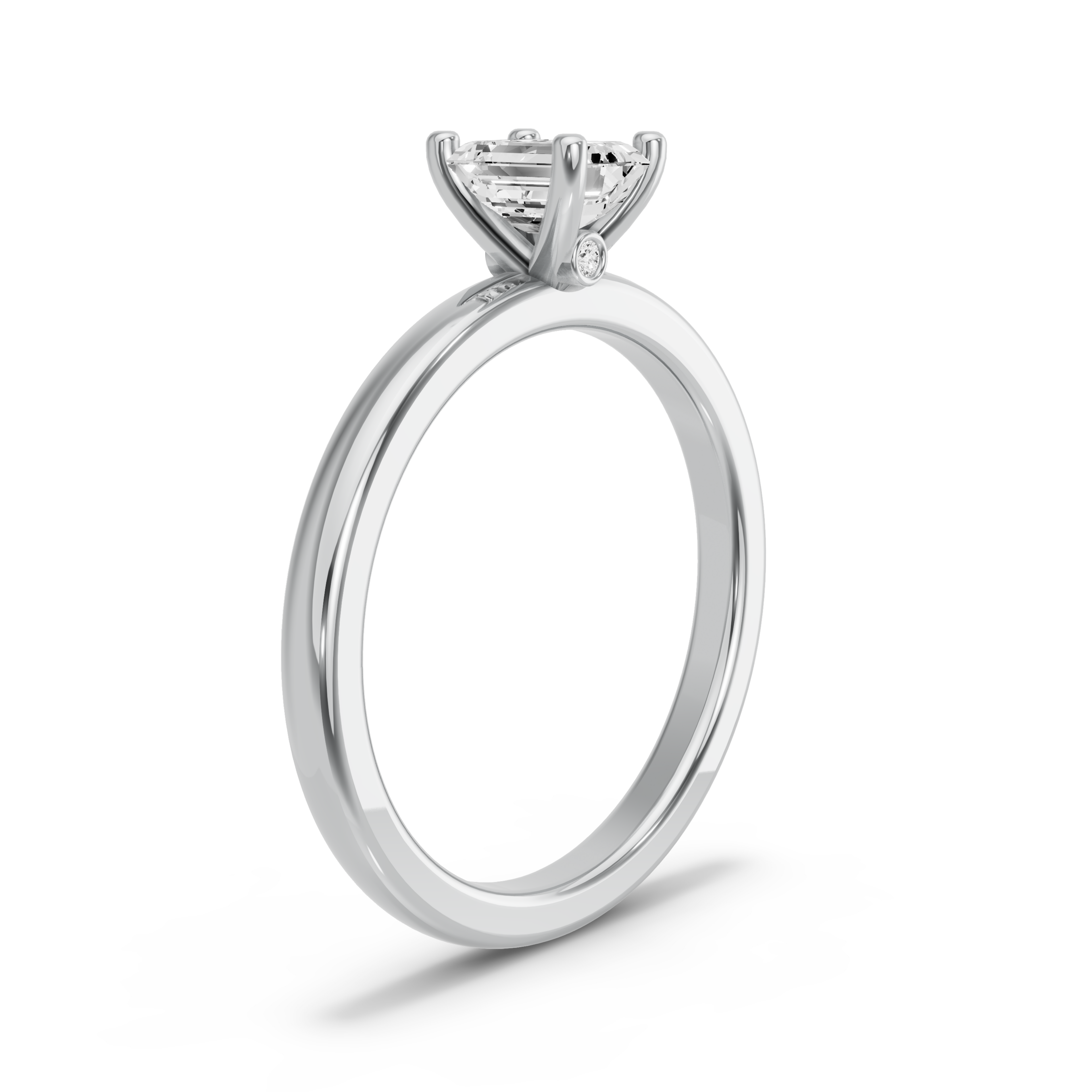 Image for Emerald Surprise diamond Ring with Solitaire band in 10K White Gold