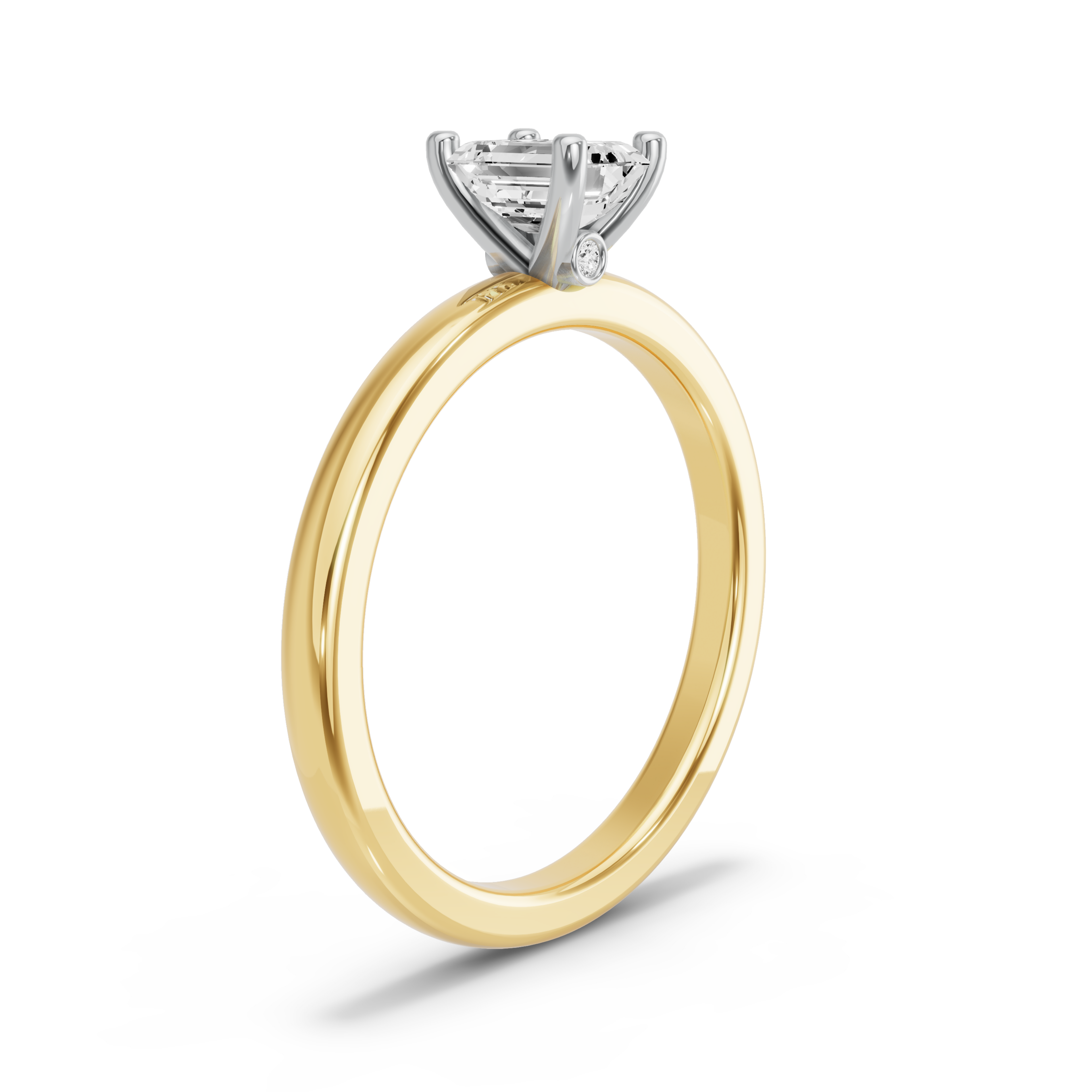 Image for Emerald Surprise diamond Ring with Solitaire band in 10K Two Tone Yellow Gold