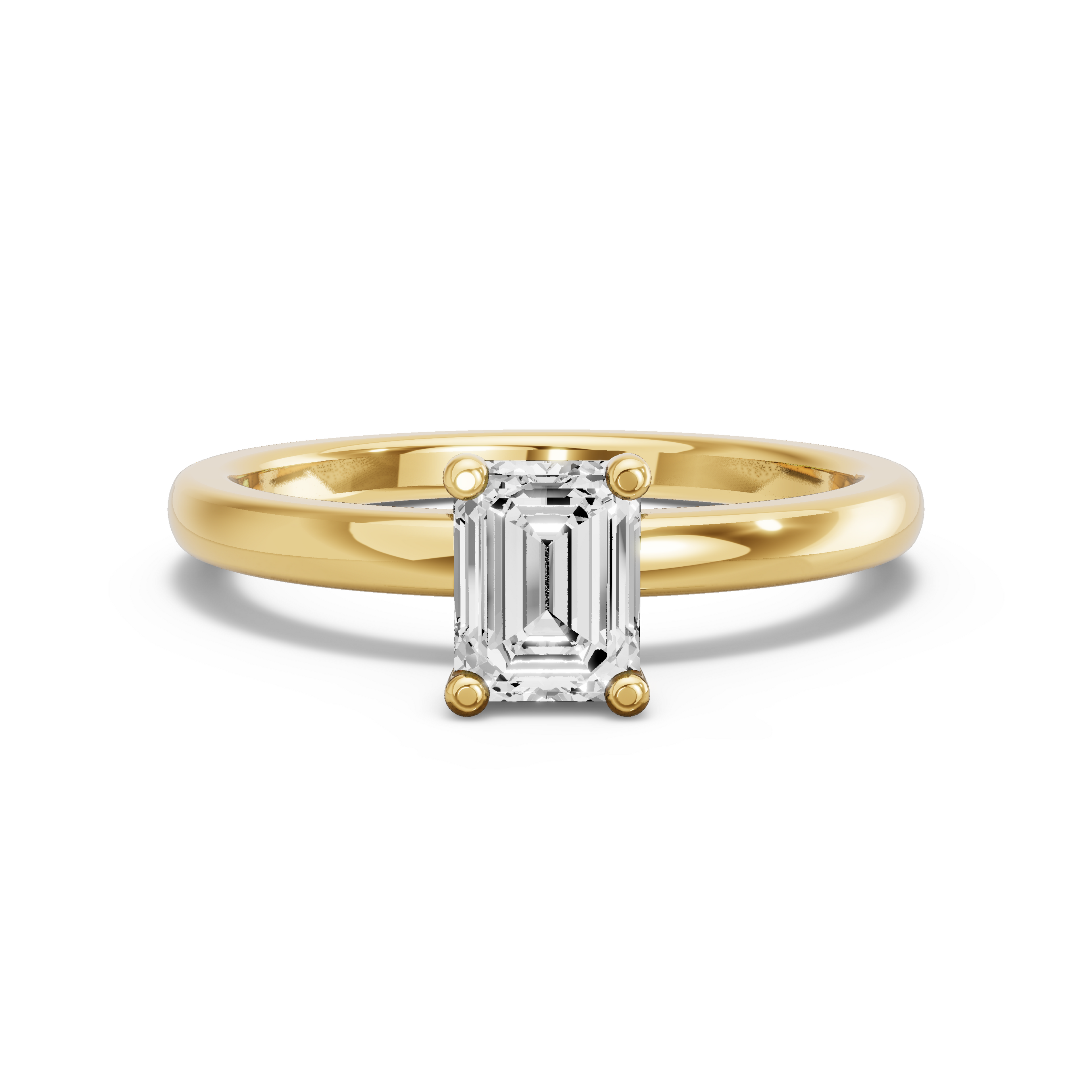 Image for Emerald Surprise diamond Ring with Solitaire band in 10K Yellow Gold