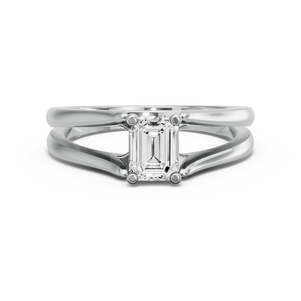 Image for Emerald Surprise diamond Ring with Split Ring Solitaire band
